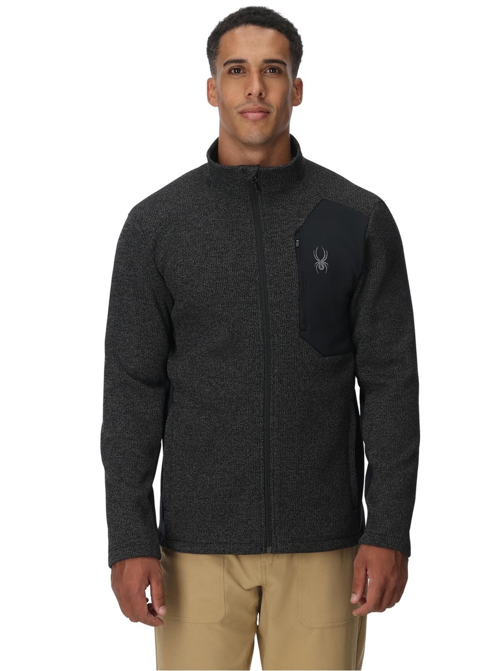 Spider men’s bandit full zip jacket limestone black